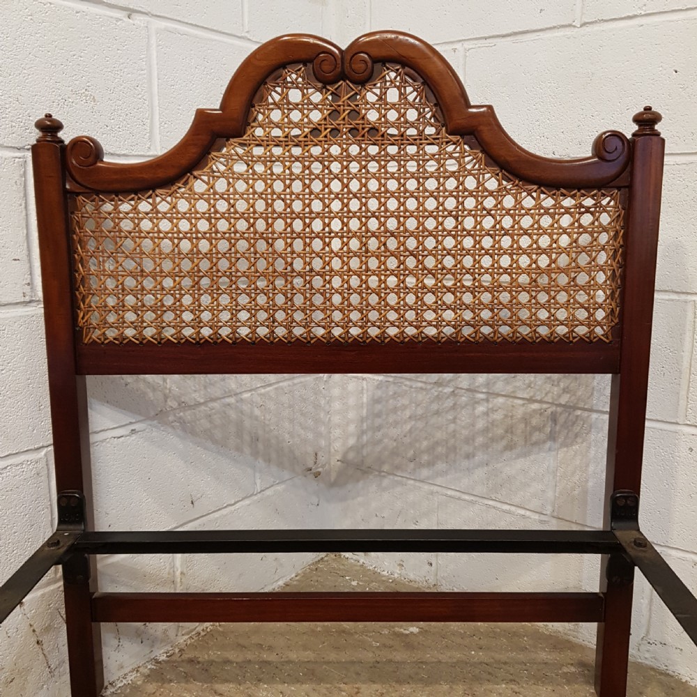 ANTIQUE PAIR EDWARDIAN MAHOGANY SINGLE BEDS WITH BERG ERE PANELS C1910 View IV