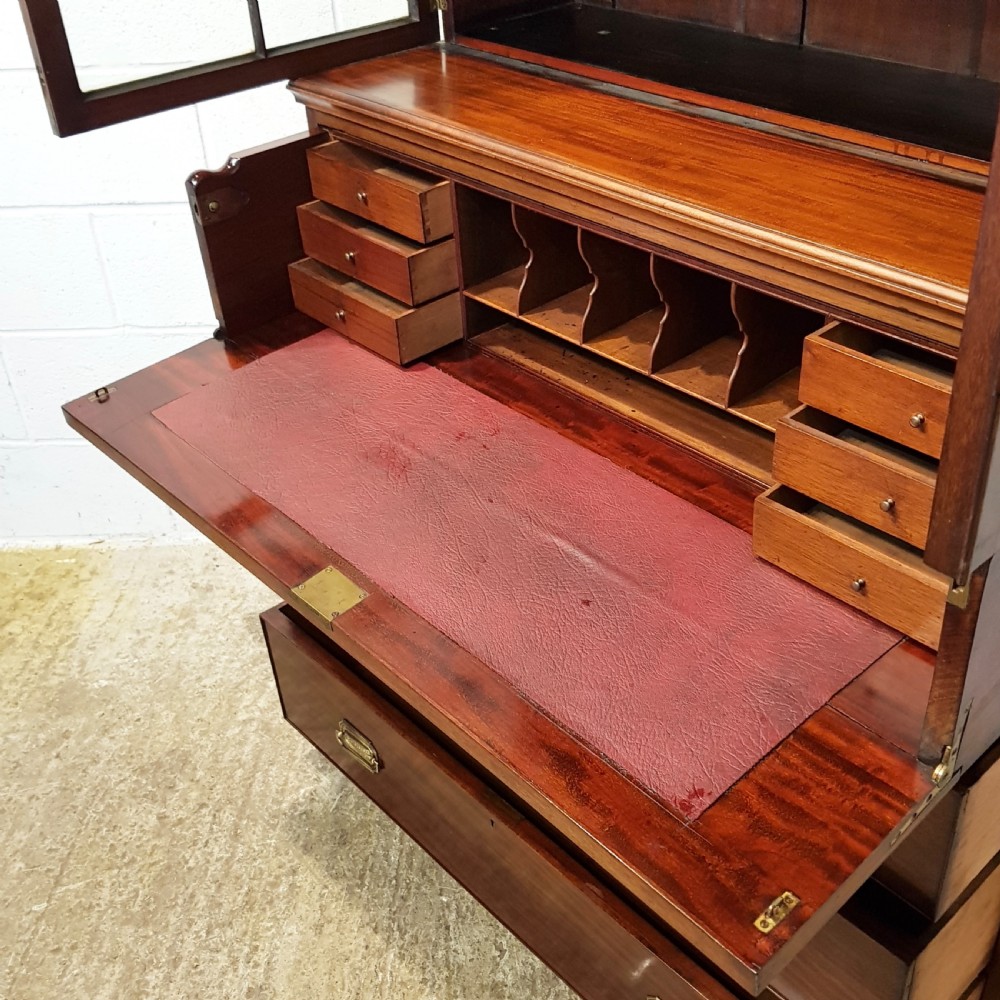 ANTIQUE REGENCY MAHOGANY SECRETAIRE BOOKCASE C1820 View VI