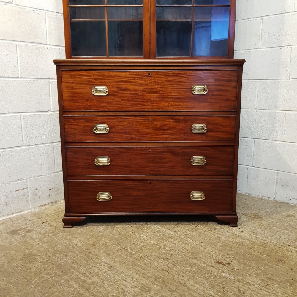 ANTIQUE REGENCY MAHOGANY SECRETAIRE BOOKCASE C1820 View IX