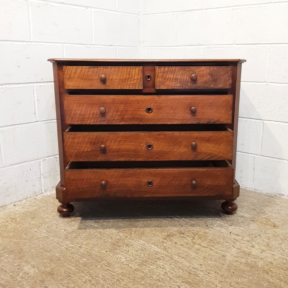 ANTIQUE 19TH CENTURY FLEMISH MAHOGANY CHEST OF DRAWERS C1880 View IV
