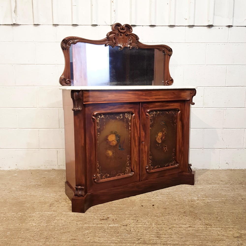 ANTIQUE WILLIAM 1V MAHOGANY HAND PAINTED CHIFFONIER C1830 View II
