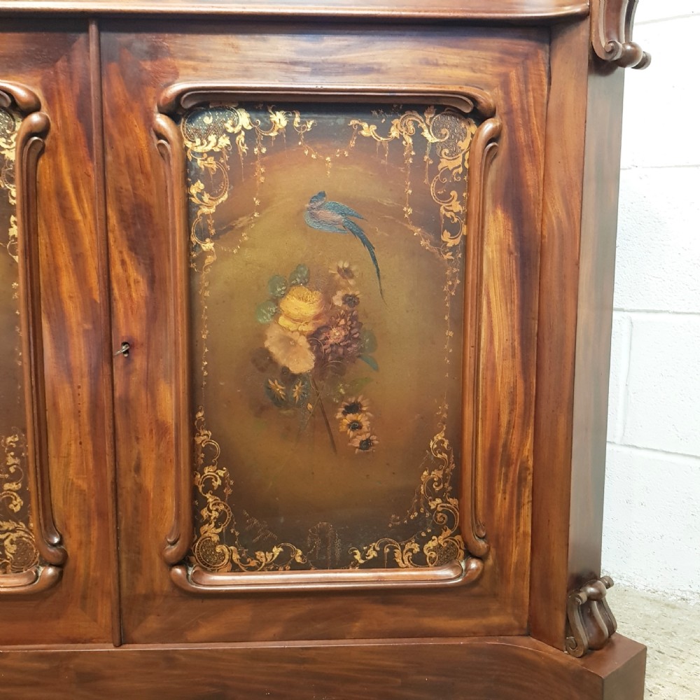 ANTIQUE WILLIAM 1V MAHOGANY HAND PAINTED CHIFFONIER C1830 View IV