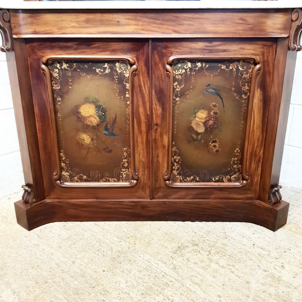 ANTIQUE WILLIAM 1V MAHOGANY HAND PAINTED CHIFFONIER C1830 View V