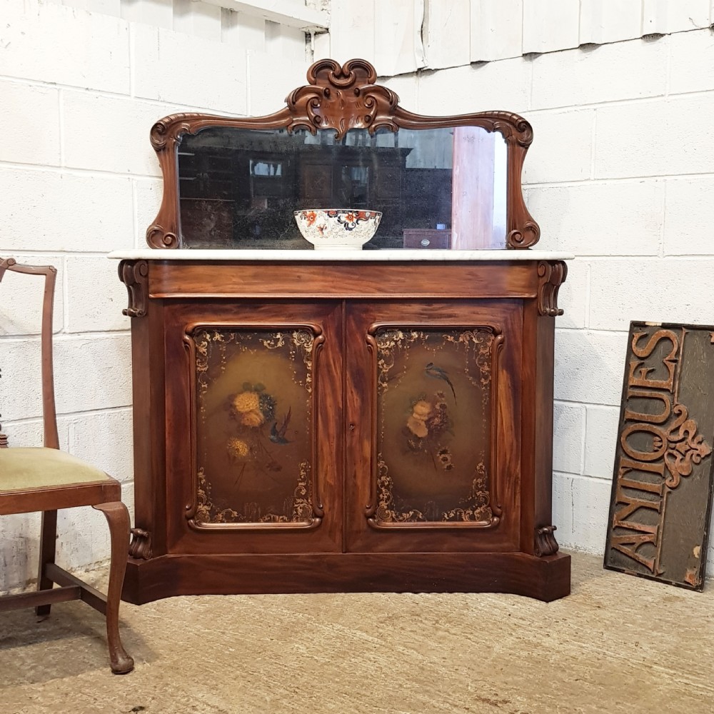 ANTIQUE WILLIAM 1V MAHOGANY HAND PAINTED CHIFFONIER C1830 View IX