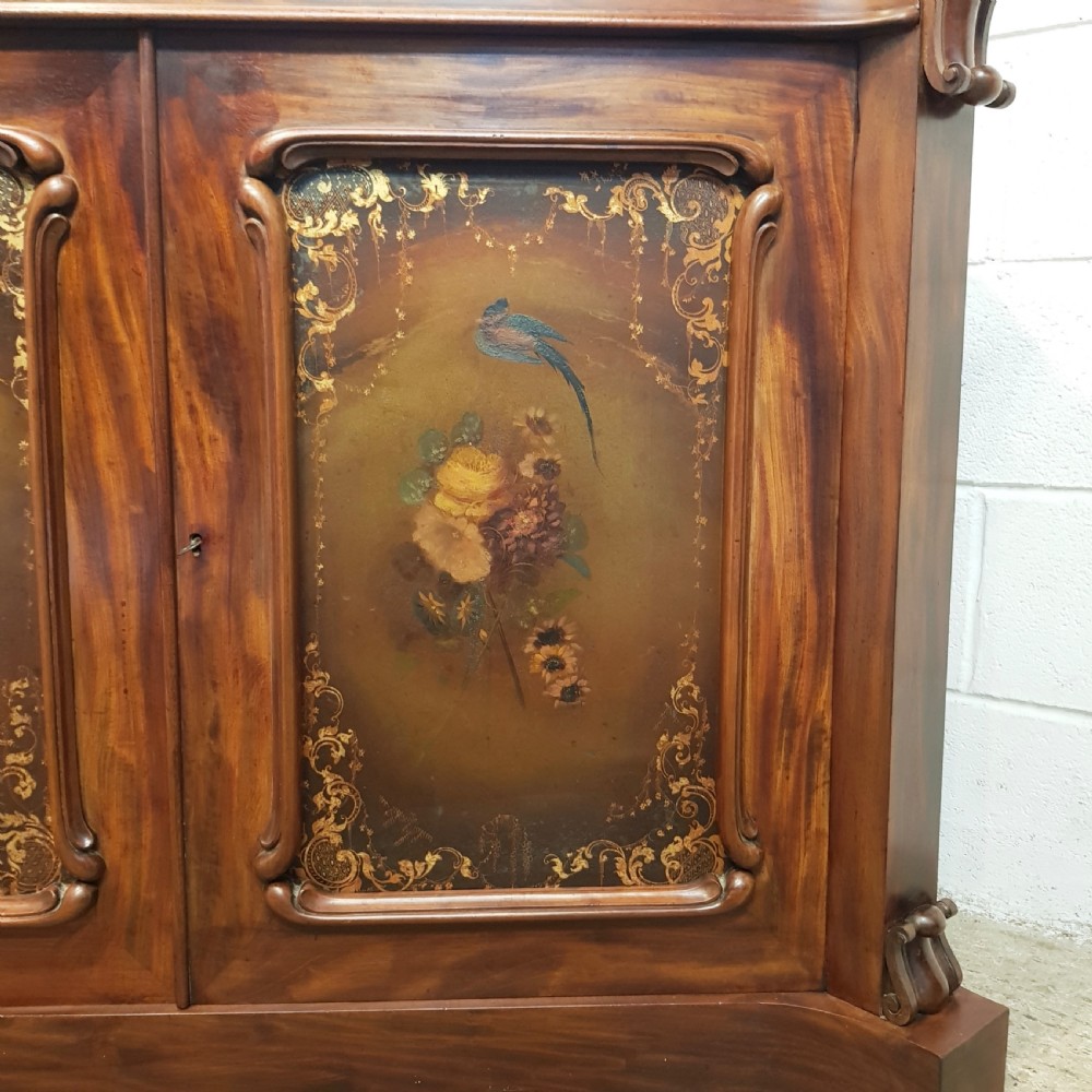 ANTIQUE WILLIAM 1V MAHOGANY HAND PAINTED CHIFFONIER C1830 View XI