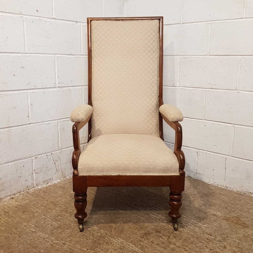 ANTIQUE WILLIAM 1V   MAHOGANY FRAMED HIGH BACK SALON ARMCHAIR C1830 View VII