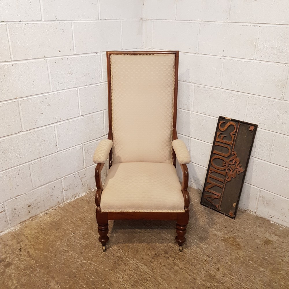 ANTIQUE WILLIAM 1V   MAHOGANY FRAMED HIGH BACK SALON ARMCHAIR C1830 View IX