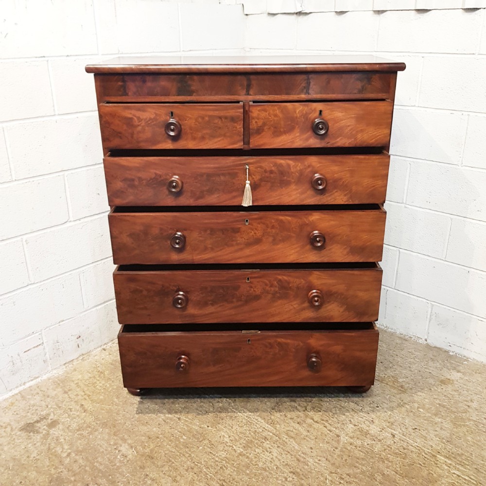 ANTIQUE VICTORIAN MAHOGANY CHEST OF DRAWERS C1880 View V