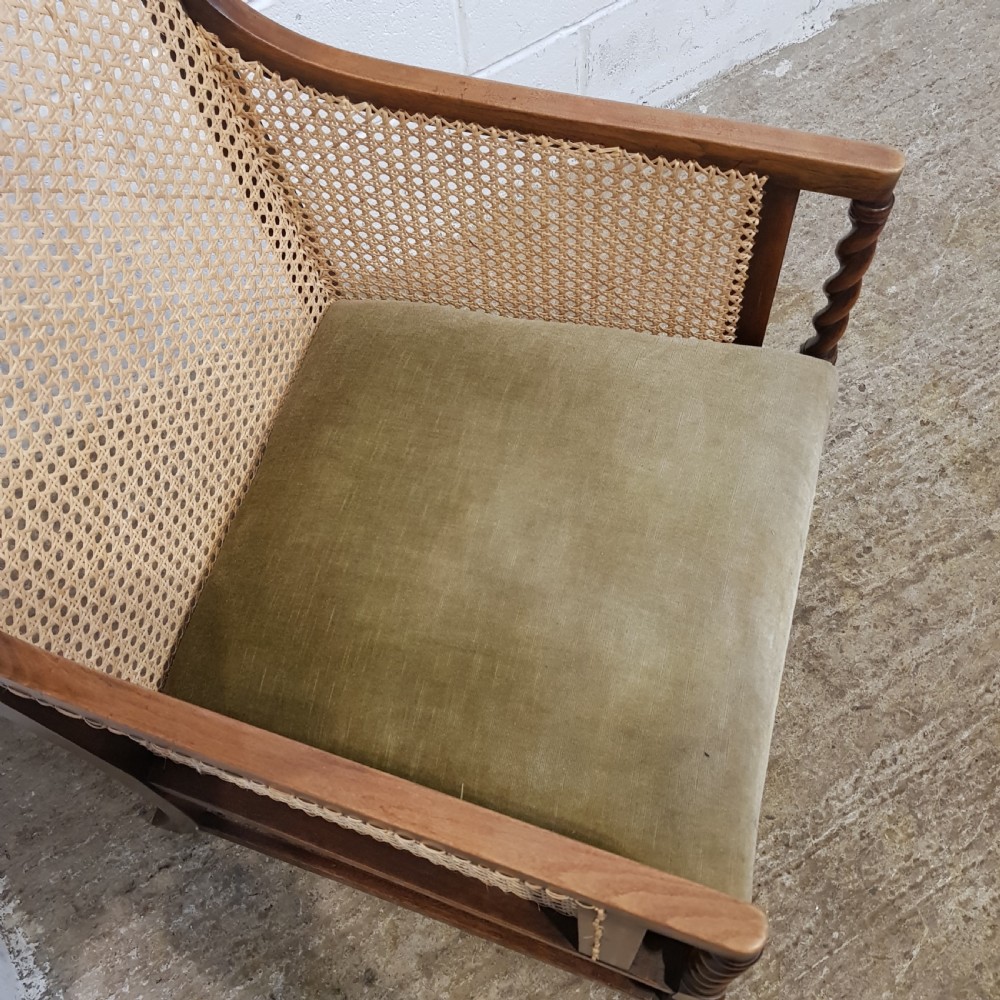 ANTIQUE  EDWARDIAN BERGERE OAK ARMCHAIR C1900 View II