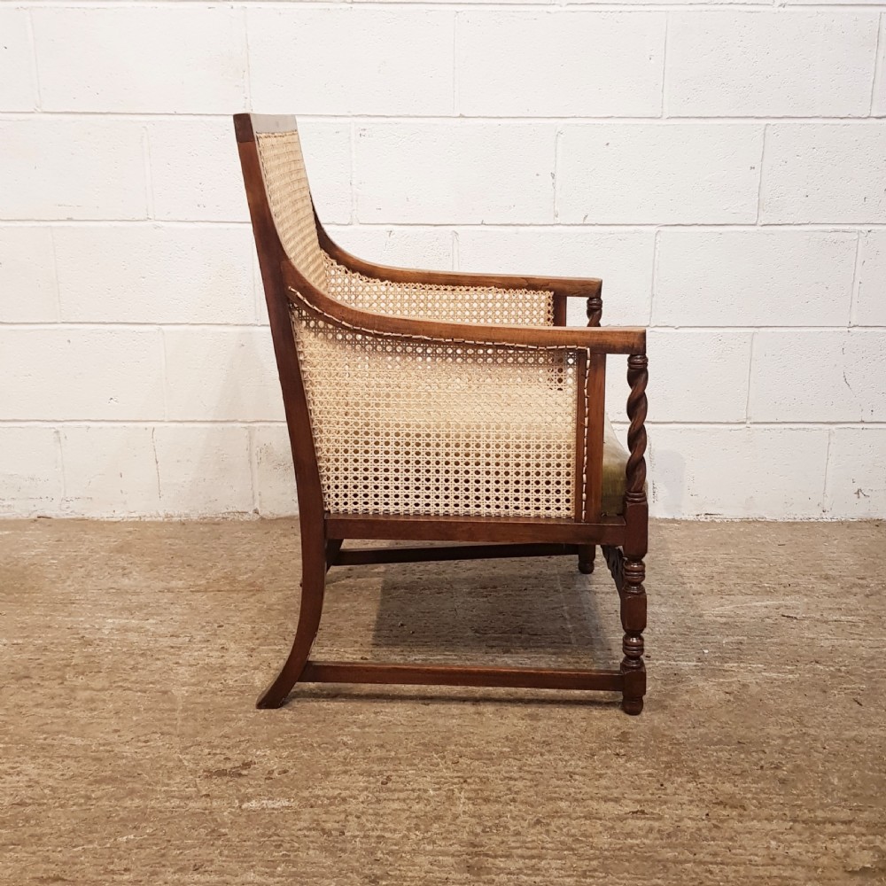 ANTIQUE  EDWARDIAN BERGERE OAK ARMCHAIR C1900 View IV