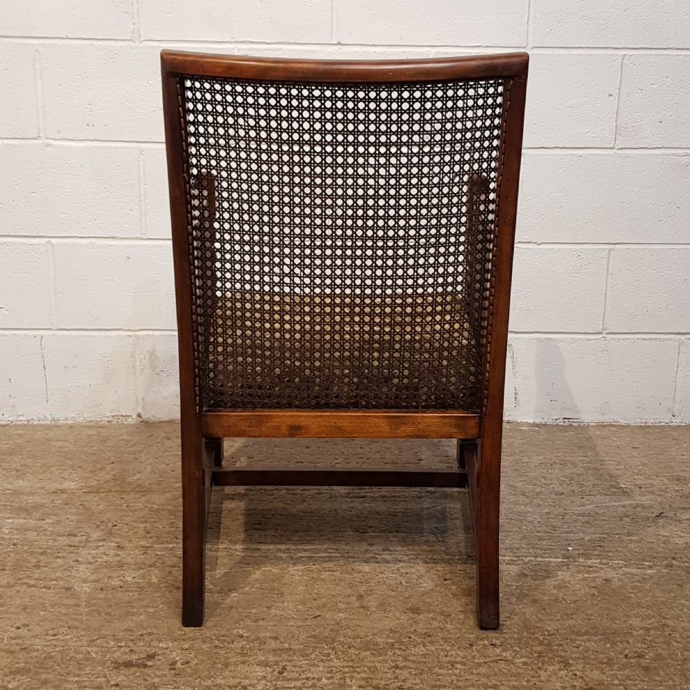ANTIQUE WALNUT & OAK FRAMED BERGERE ARMCHAIR C1920 View V