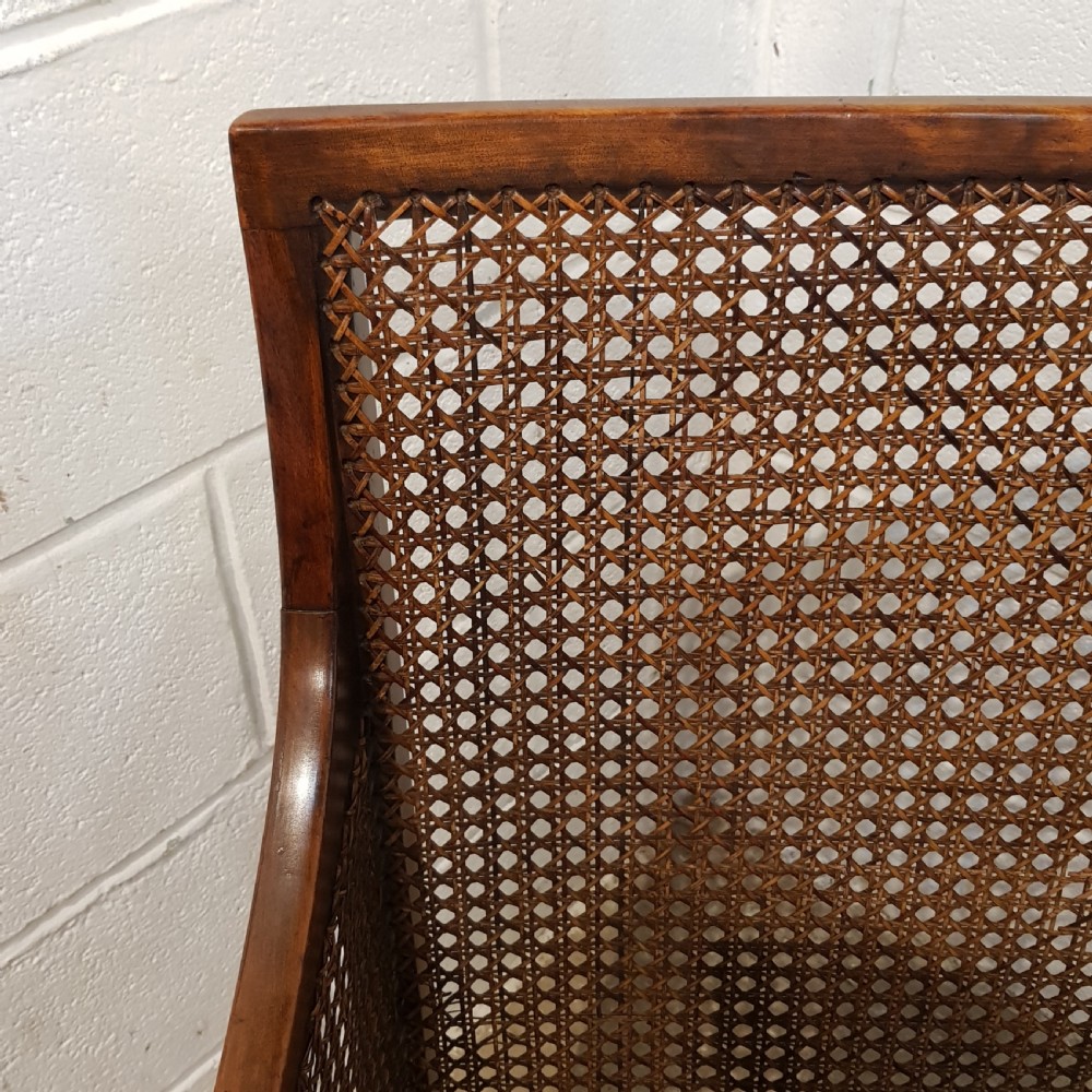 ANTIQUE WALNUT & OAK FRAMED BERGERE ARMCHAIR C1920 View VII