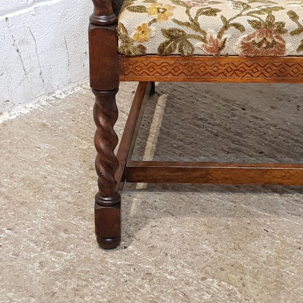 ANTIQUE WALNUT & OAK FRAMED BERGERE ARMCHAIR C1920 View XI