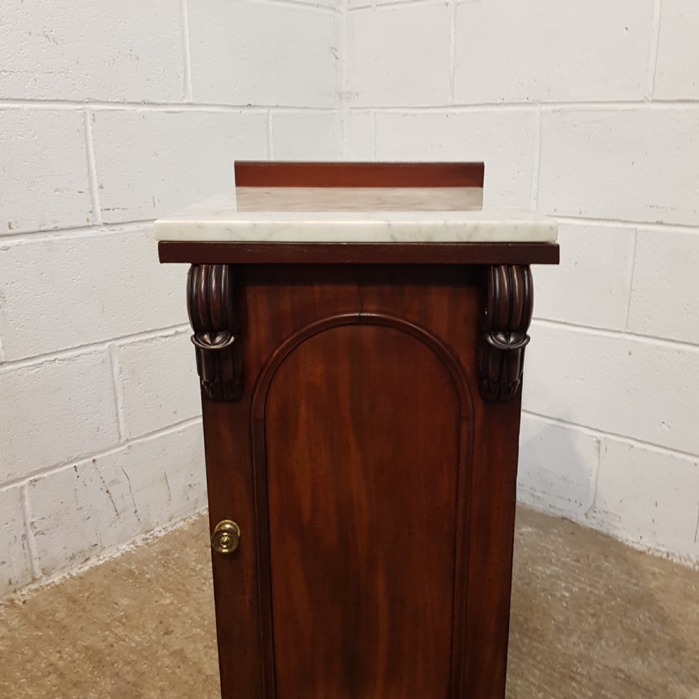 ANTIQUE PAIR VICTORIAN MAHOGANY  MARBLE TOP BEDSIDE CABINETS C1880 View VI