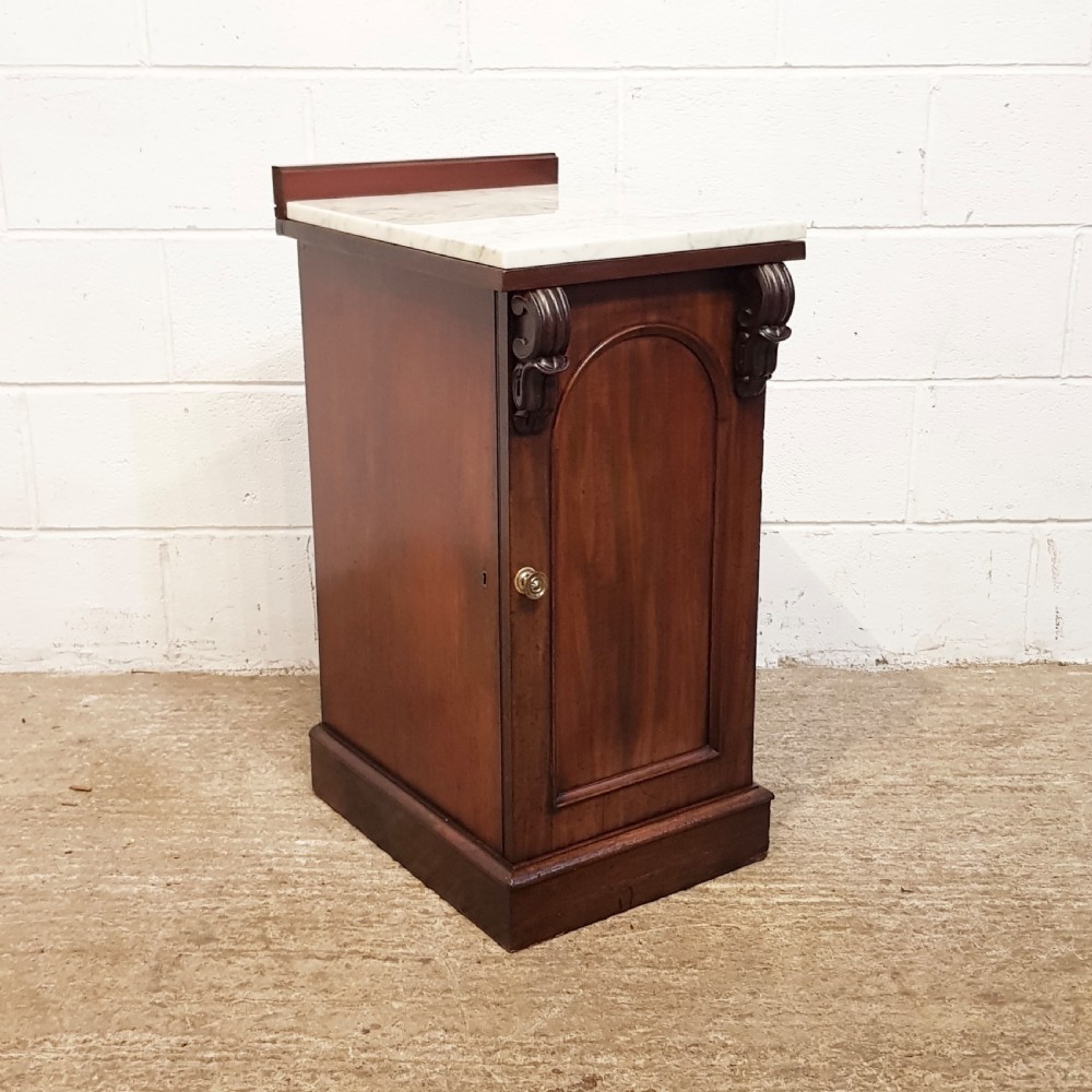 ANTIQUE PAIR VICTORIAN MAHOGANY  MARBLE TOP BEDSIDE CABINETS C1880 View VIII