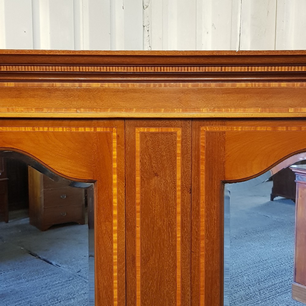 ANTIQUE EDWARDIAN MAHOGANY INLAID DOUBLE WARDROBE C1900 View VIII