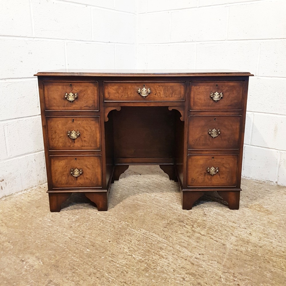 ANTIQUE BURR WALNUT TWIN PEDESTAL DESK C1900 View IV