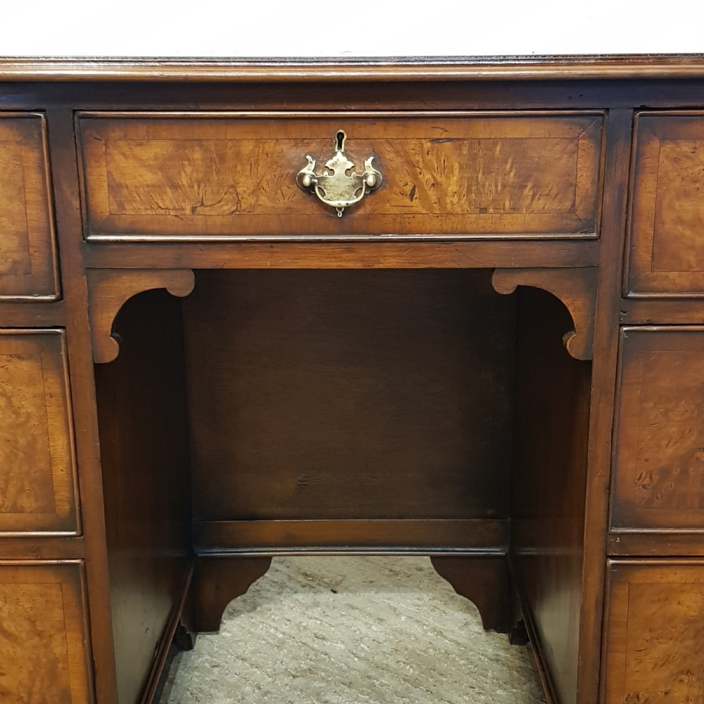 ANTIQUE BURR WALNUT TWIN PEDESTAL DESK C1900 View VI