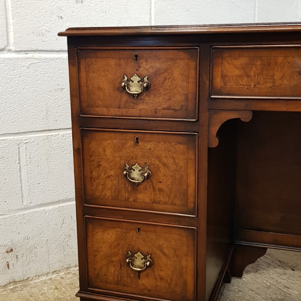 ANTIQUE BURR WALNUT TWIN PEDESTAL DESK C1900 View VII