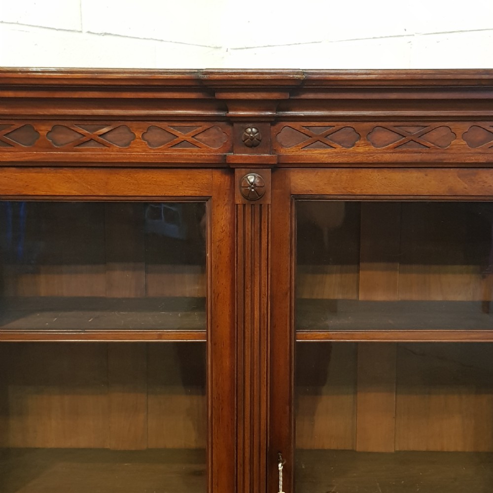 ANTIQUE LATE VICTORIAN MAHOGANY GLAZED BOOKCASE C1890 View III