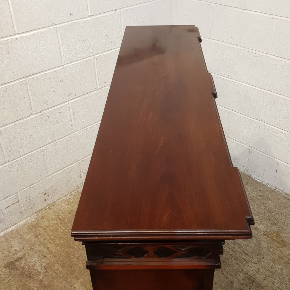 ANTIQUE LATE VICTORIAN MAHOGANY GLAZED BOOKCASE C1890 View V