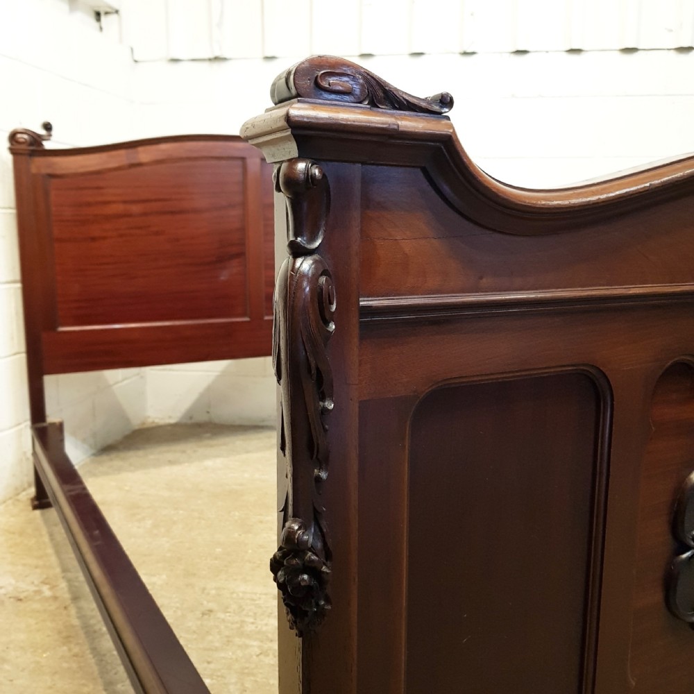 ANTIQUE LATE 19TH CENTURY FRENCH MAHOGANY KING SIZE BED C1890 View III