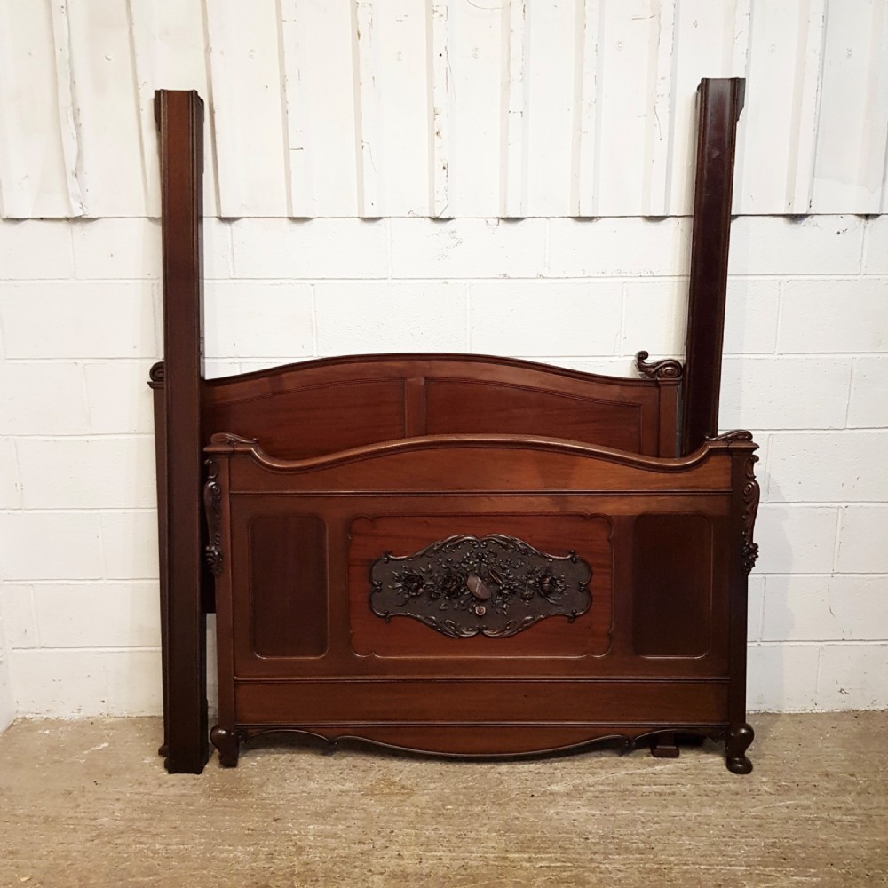 ANTIQUE LATE 19TH CENTURY FRENCH MAHOGANY KING SIZE BED C1890 View VI