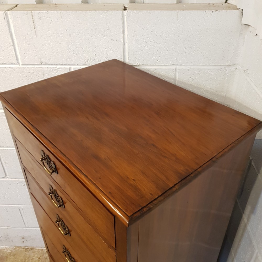 ANTIQUE EDWARDIAN TALL NARROW MAHOGANY CHEST OF DRAWERS C1900 View VII