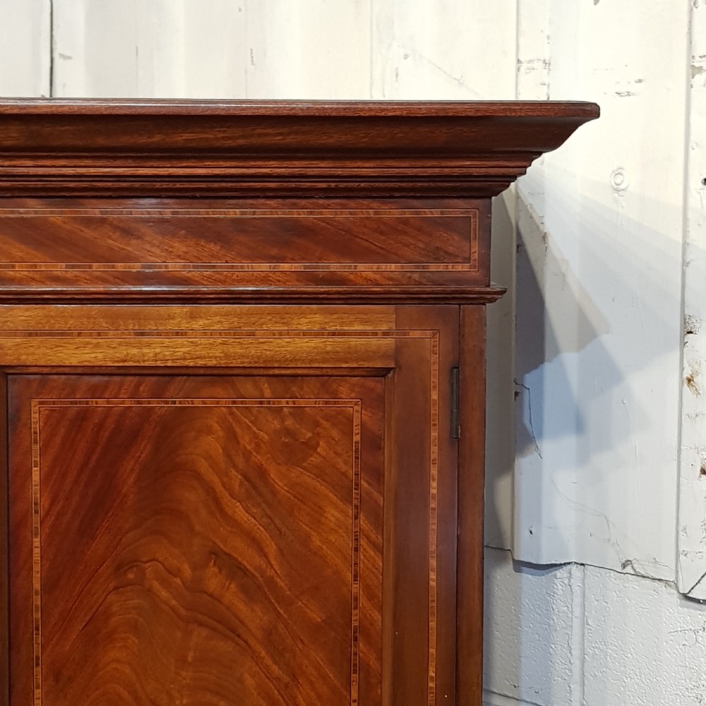 ANTIQUE EDWARDIAN INLAID MAHOGANY COMBINATION WARDROBE C1900 View III