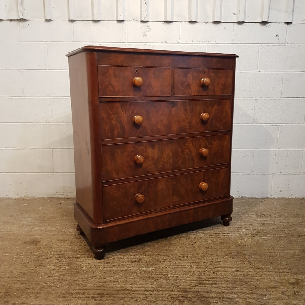 ANTIQUE VICTORIAN MAHOGANY CHEST OF DRAWERS C1880 View V