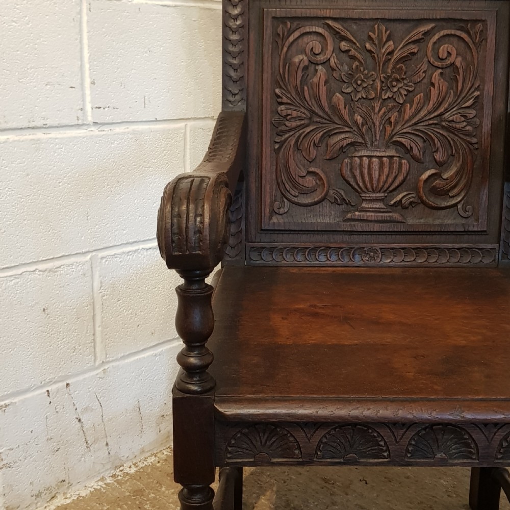 ANTIQUE 19TH CENTURY ENGLISH OAK WAINSCOT CHAIR C1860 View VI
