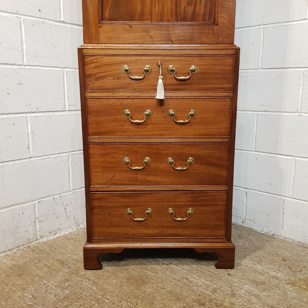 ANTIQUE REGENCY MAHOGANY TALL NARROW LINEN CLOTHES PRESS c1820 View II