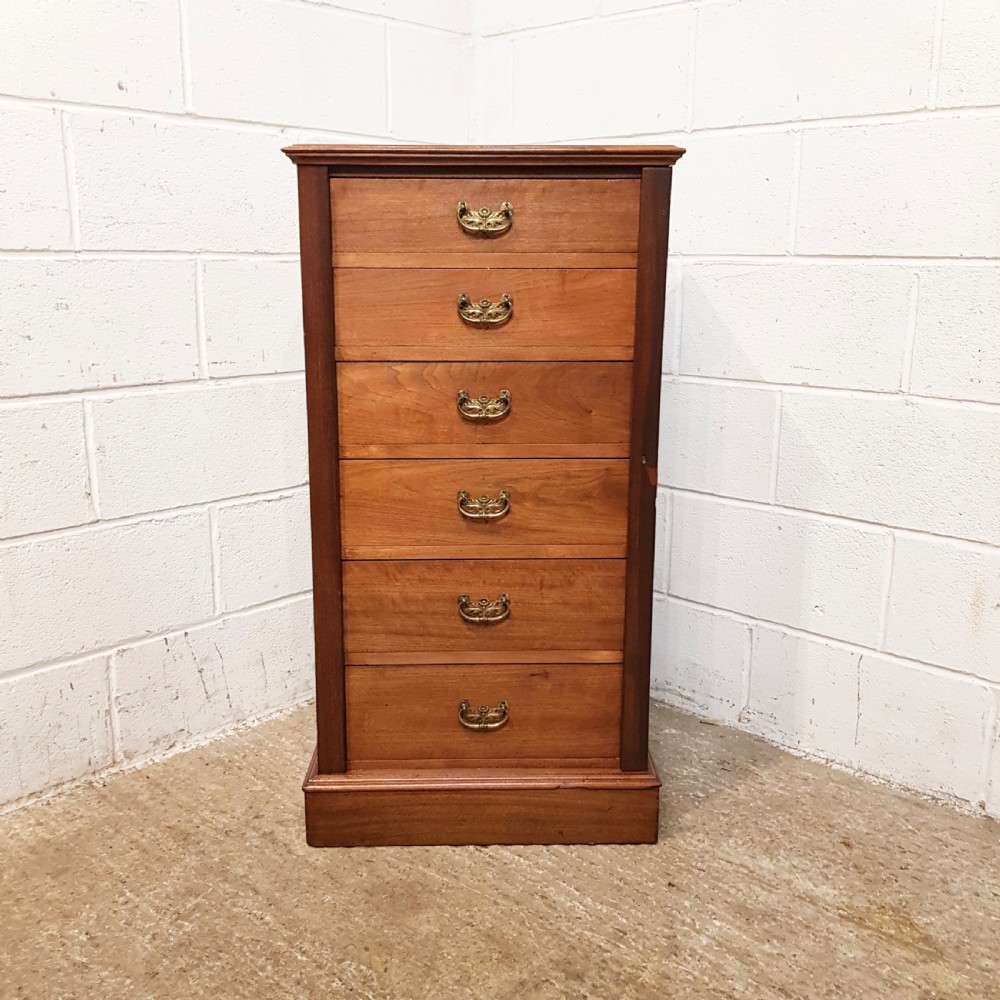 ANTIQUE LATE VICTORIAN MAHOGANY WELLINGTON CHEST OF DRAWERS C1890 View II