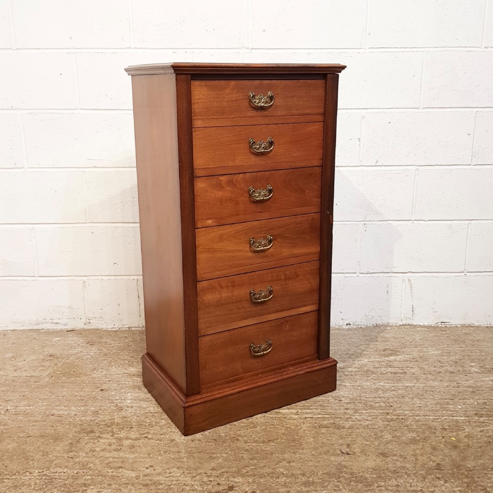 ANTIQUE LATE VICTORIAN MAHOGANY WELLINGTON CHEST OF DRAWERS C1890 View IV