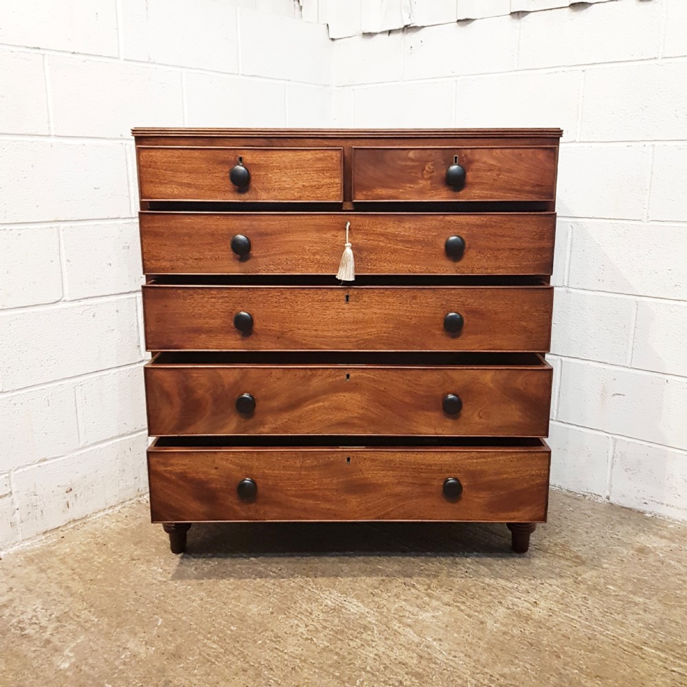 ANTIQUE EARLY VICTORIAN MAHOGANY CHEET OF DRAWERS C1860 View II