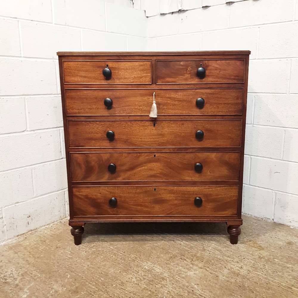 ANTIQUE EARLY VICTORIAN MAHOGANY CHEET OF DRAWERS C1860 View III