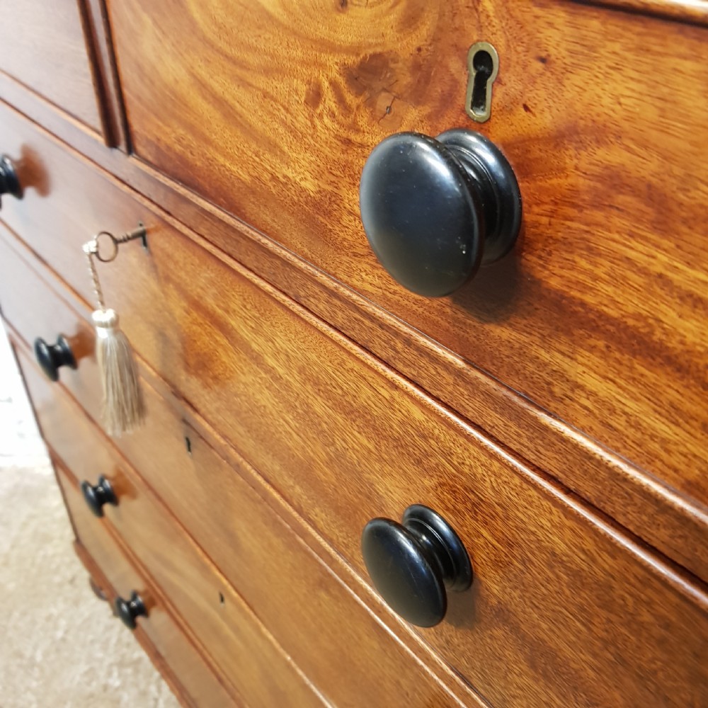 ANTIQUE EARLY VICTORIAN MAHOGANY CHEET OF DRAWERS C1860 View IV