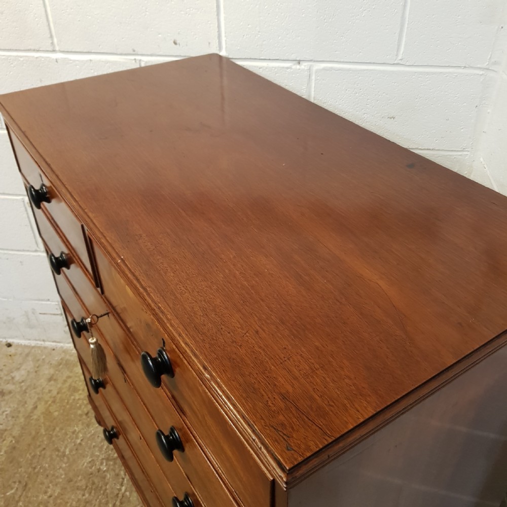 ANTIQUE EARLY VICTORIAN MAHOGANY CHEET OF DRAWERS C1860 View V