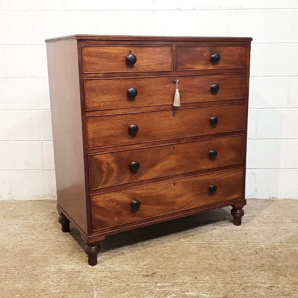 ANTIQUE EARLY VICTORIAN MAHOGANY CHEET OF DRAWERS C1860 View VI