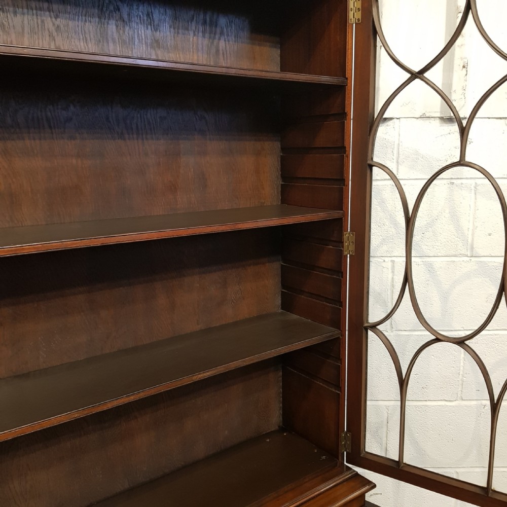 ANTIQUE EDWARDIAN MAHOGANY ASTRAGAL GLAZED BOOKCASE C1900 View IV