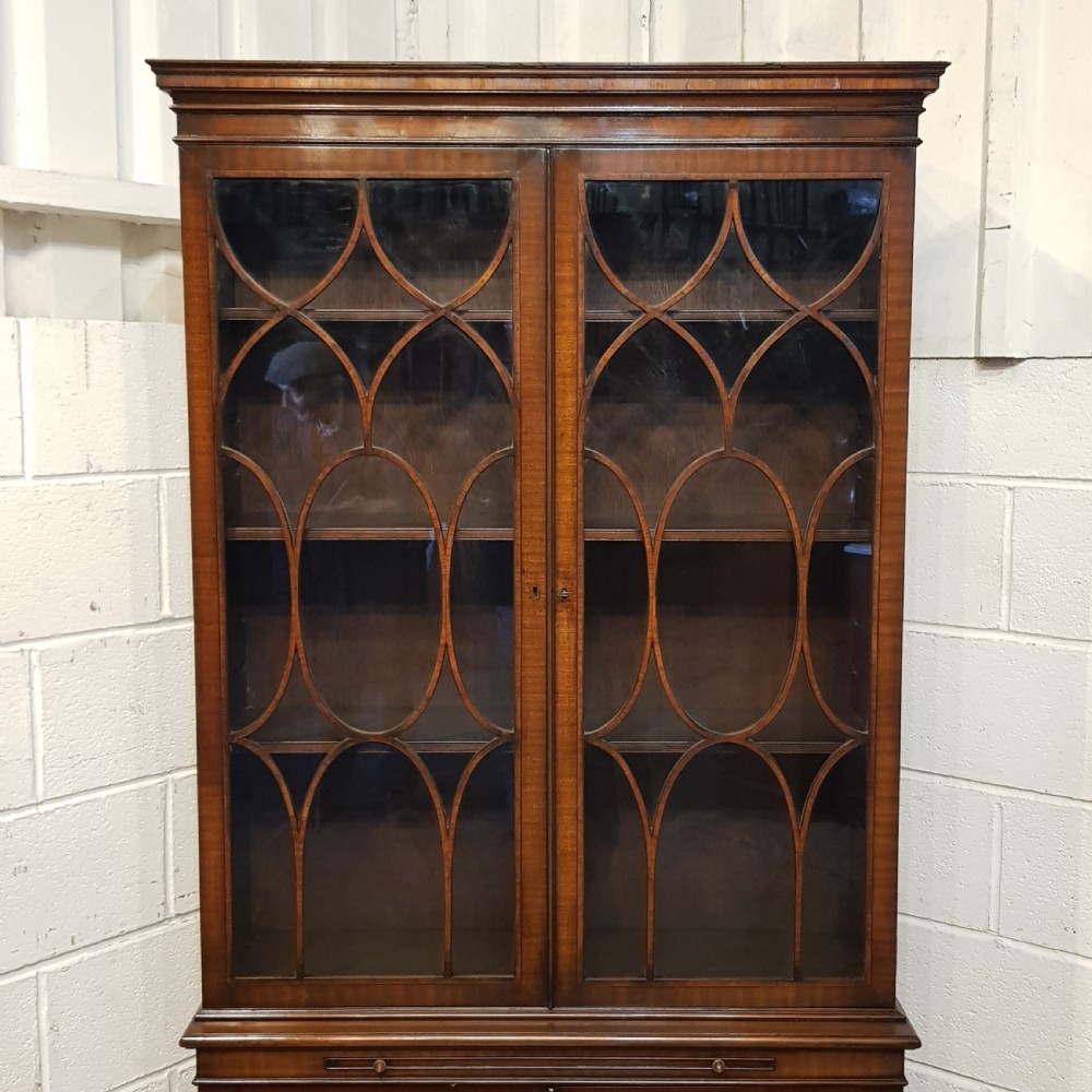 ANTIQUE EDWARDIAN MAHOGANY ASTRAGAL GLAZED BOOKCASE C1900 View VII