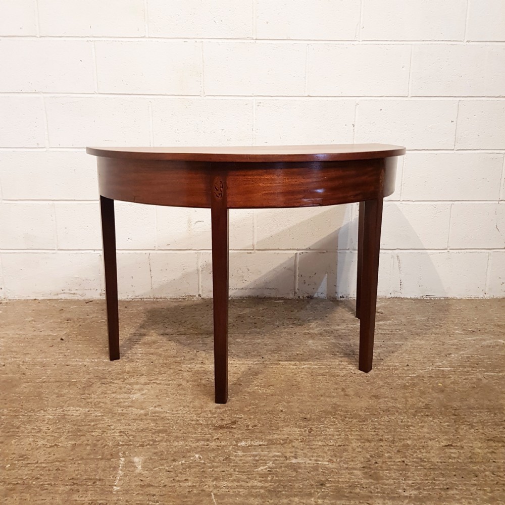 ANTIQUE  PAIR 18TH CENTURY MAHOGANY DEMI LUNE TABLES C1780 View IX