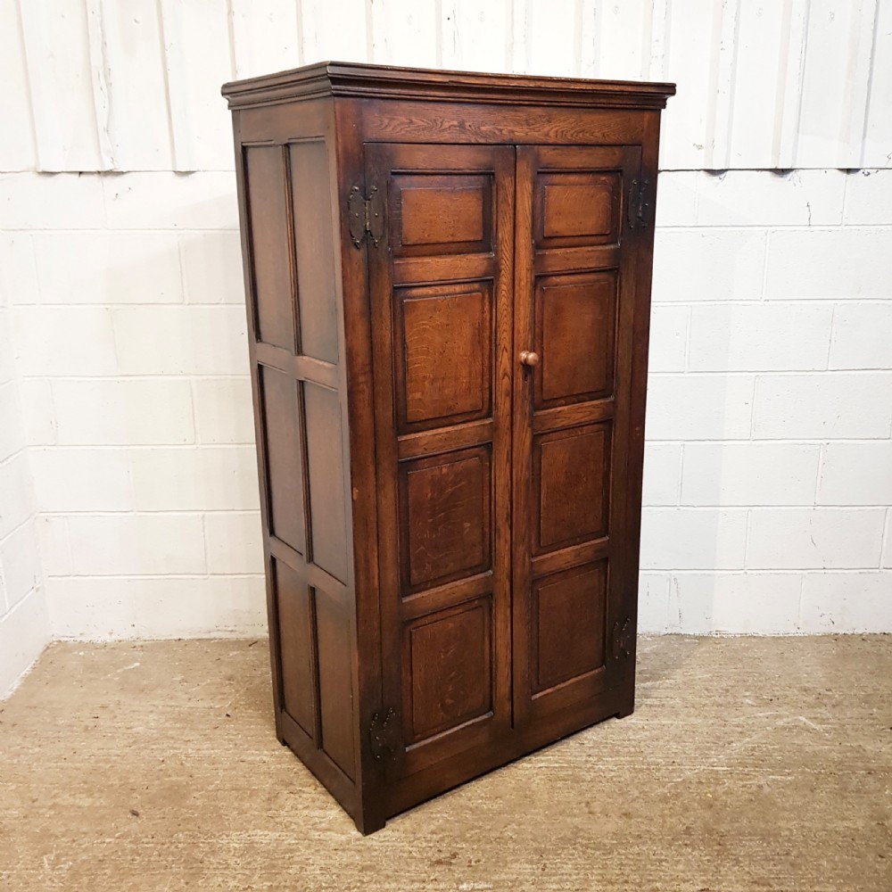 ANTIQUE EDWARDIAN SOLID JOINED OAK SINGLE WARDROBE C1900 View III