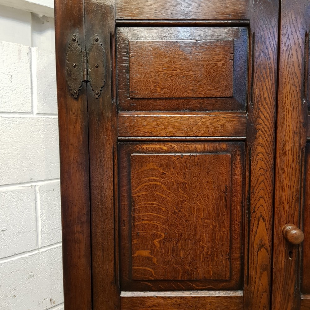 ANTIQUE EDWARDIAN SOLID JOINED OAK SINGLE WARDROBE C1900 View V