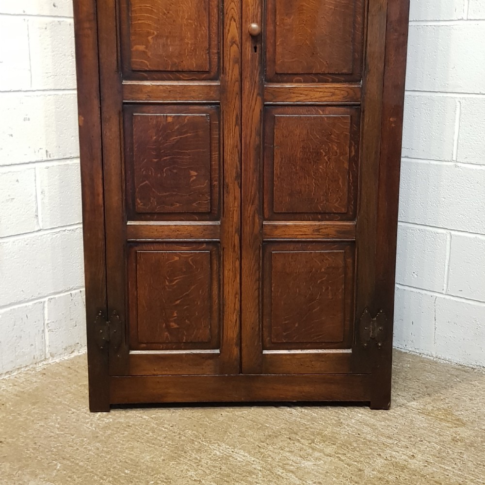 ANTIQUE EDWARDIAN SOLID JOINED OAK SINGLE WARDROBE C1900 View VII