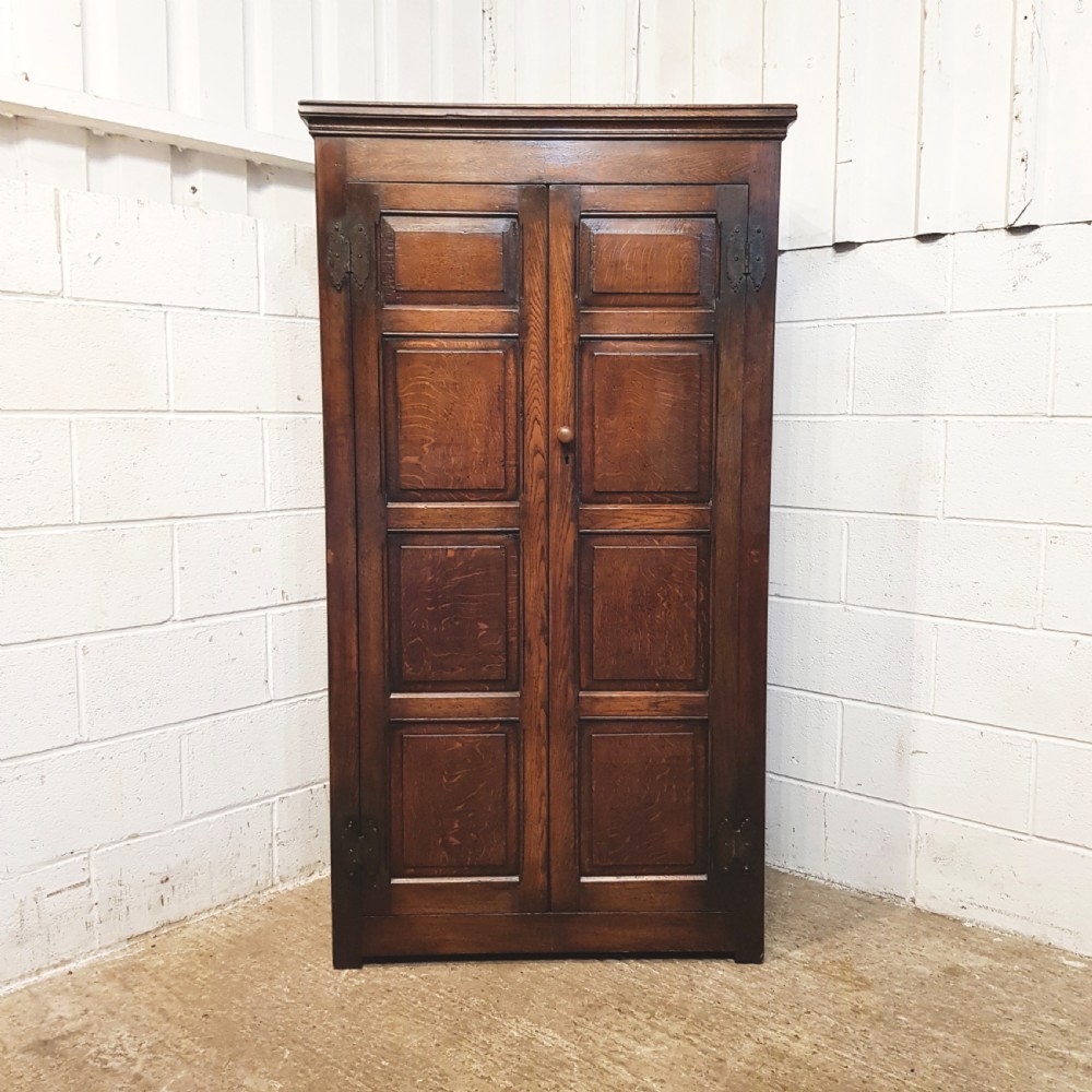 ANTIQUE EDWARDIAN SOLID JOINED OAK SINGLE WARDROBE C1900 View VIII