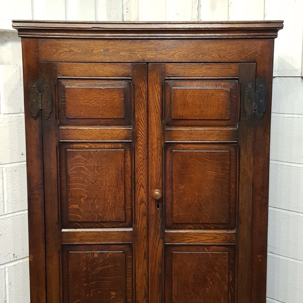 ANTIQUE EDWARDIAN SOLID JOINED OAK SINGLE WARDROBE C1900 View X