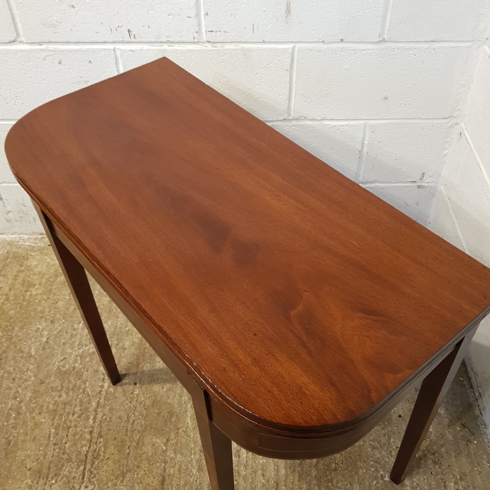 ANTIQUE REGENCY INLAID MAHOGANY FOLD OVER TABLE C1820 View VI