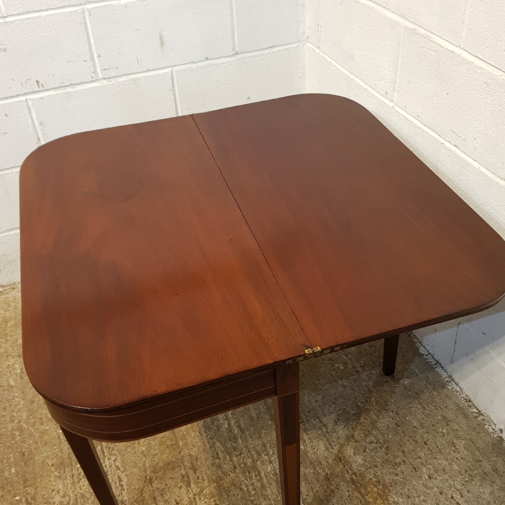 ANTIQUE REGENCY INLAID MAHOGANY FOLD OVER TABLE C1820 View VIII