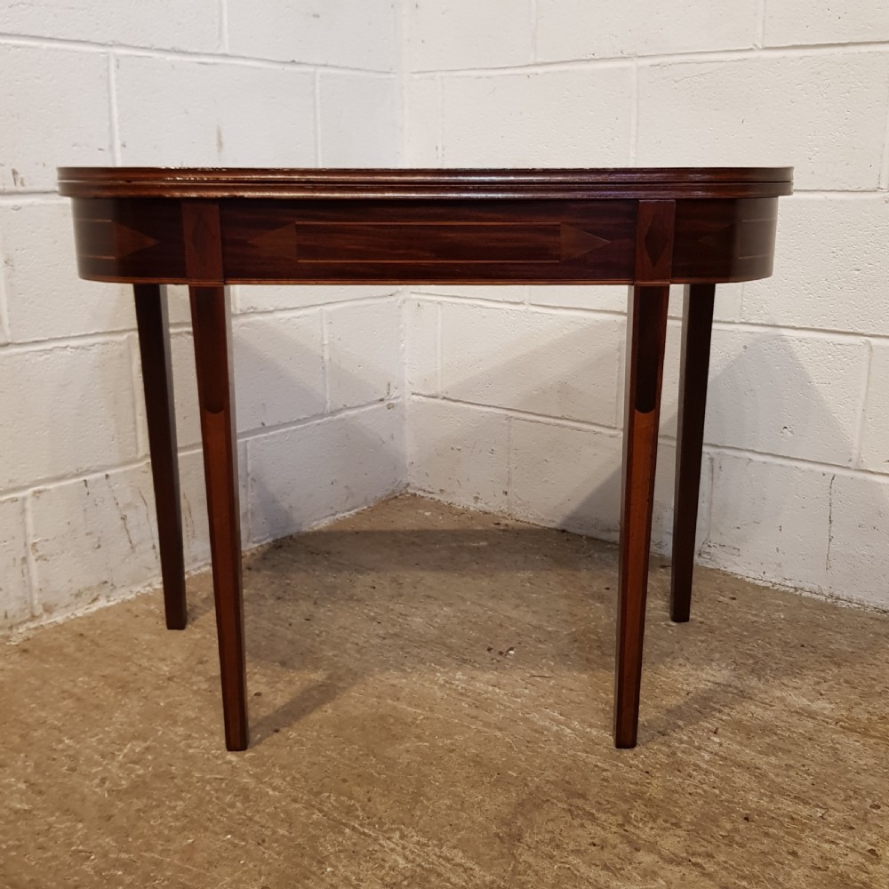 ANTIQUE REGENCY INLAID MAHOGANY FOLD OVER TABLE C1820 View XI
